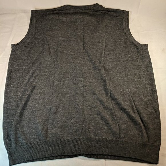 Denver Hayes 100% Merino Wool Button Up Vest Mens XL Charcoal Grey Gray SDA-724 - Picture 7 of 9